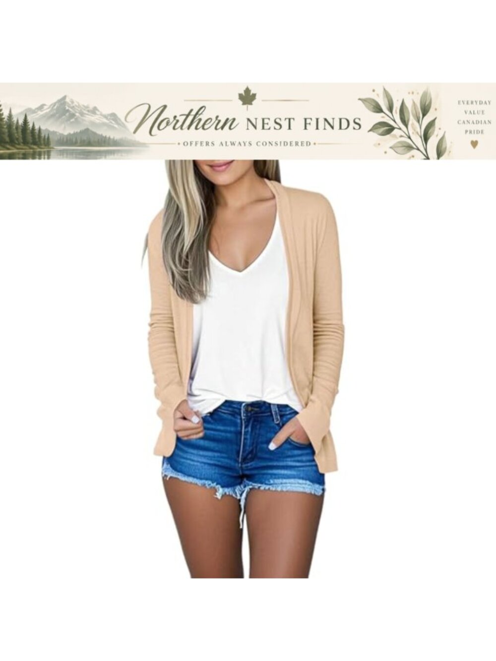 Womens Lightweight Long Sleeve Open Front Cardigan Shrug Casual Top